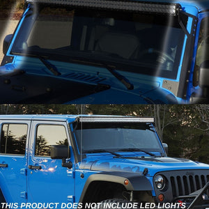 52" 96 LED Light Bar+Black Steel Front LED Light Bar Mounting Bracket For Jeep 07-16 Wrangler-Exterior-BuildFastCar