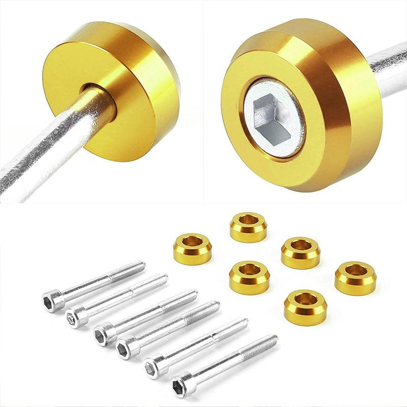 Gold Aluminum Lower Control Arm Cover Washer+Metal Bolt Kit For Honda 88-95 Civic/Acura 94-01 DB DC-Suspension-BuildFastCar