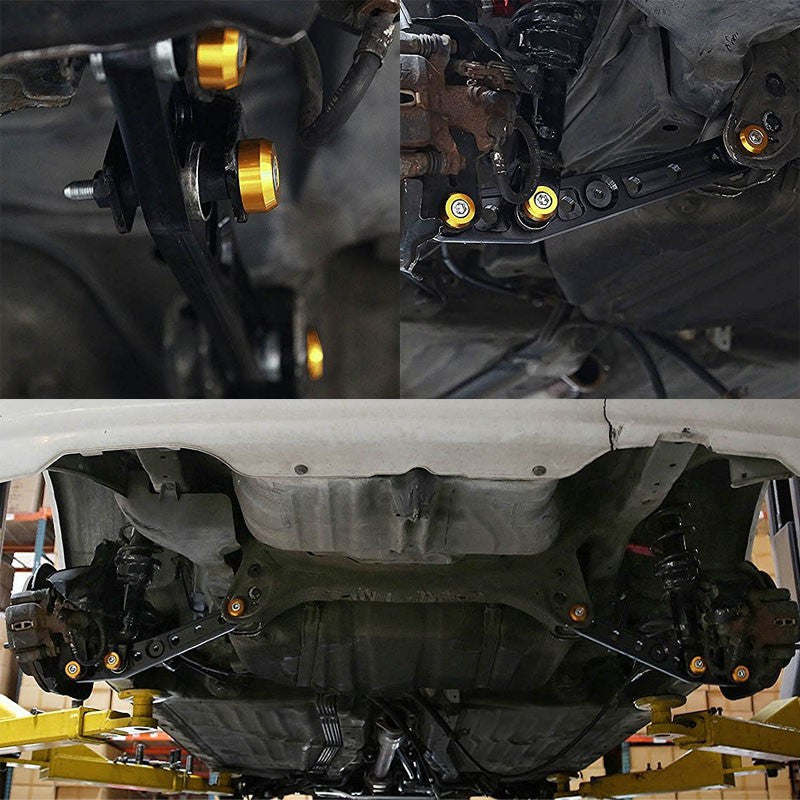 Gold Aluminum Lower Control Arm Cover Washer+Metal Bolt Kit For Honda 88-95 Civic/Acura 94-01 DB DC-Suspension-BuildFastCar