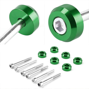 Green Aluminum Lower Control Arm Cover Washer+Metal Bolt Kit For Honda 88-95 Civic/Acura 94-01 DB DC-Suspension-BuildFastCar