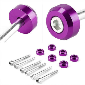 Silver Rear Lower Control Arms Bar Kit+Purple Low Control Arm Cover Washer Honda 88-95 Civic-Suspension-BuildFastCar