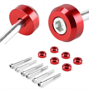 Red Aluminum Lower Control Arm Cover Washer+Metal Bolt For Honda 88-95 Civic EJ EG/Acura 94-01 DB DC-Suspension-BuildFastCar