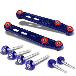 Blue Rear Lower Control Arms Bar Kit+Blue Low Control Arm Cover Washer Honda 88-95 Civic-Suspension-BuildFastCar