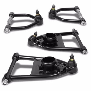 Black Front Upper+Lower Control A-Arms Suspension Kit For Ford 74-78 Mustang II-Wheel Alignment-BuildFastCar