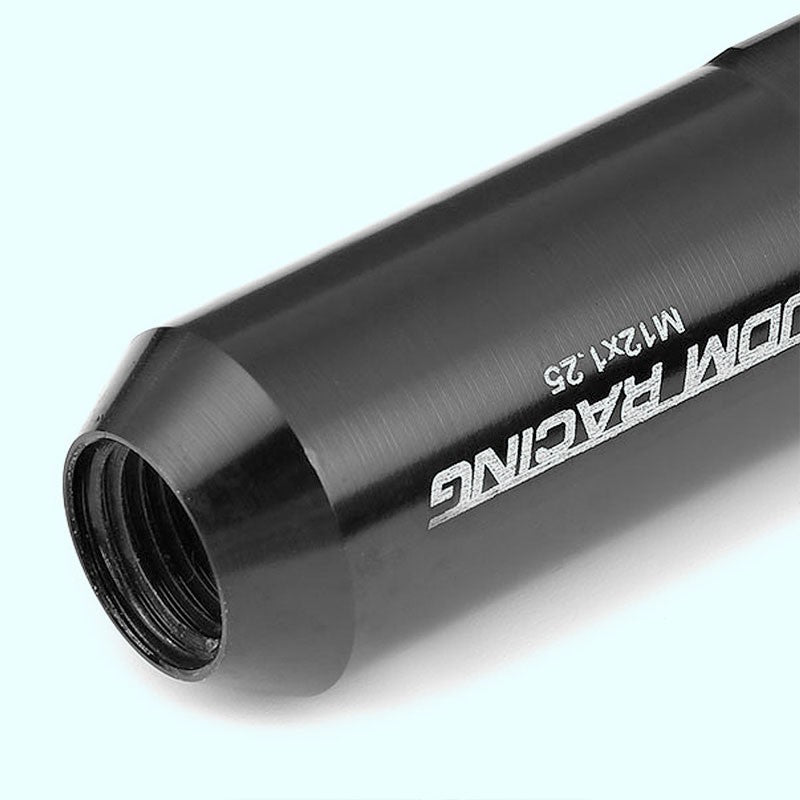 Black Aluminum M12x1.25 20MM Hexagon Open End Acorn Tuner 20x Conical Lug Nuts-Accessories-BuildFastCar