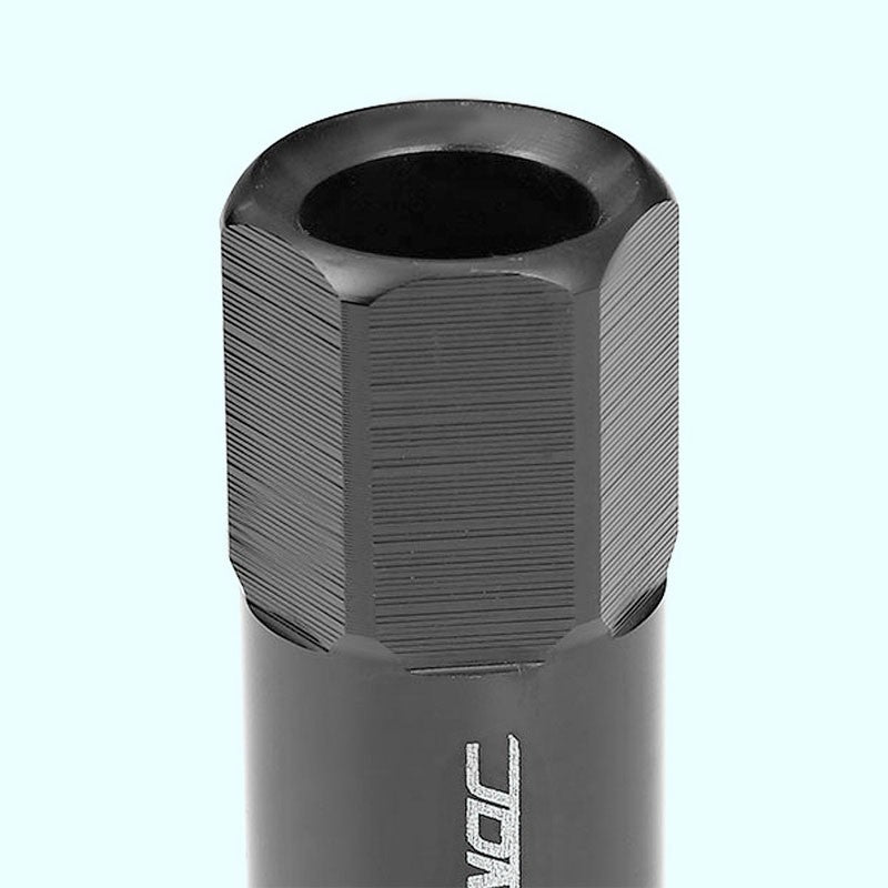 Black Aluminum M12x1.25 20MM Hexagon Open End Acorn Tuner 20x Conical Lug Nuts-Accessories-BuildFastCar