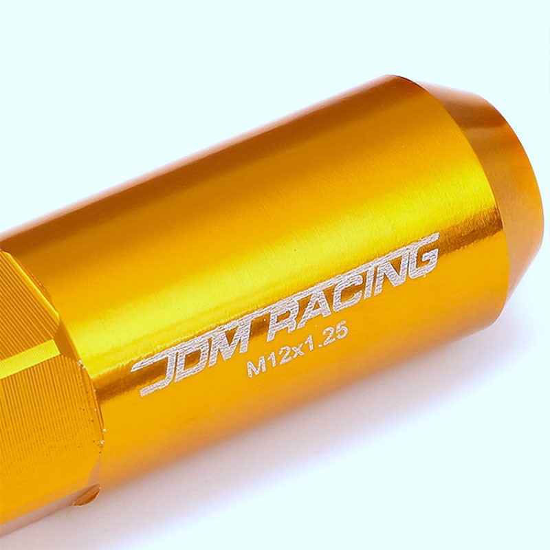 Orange Aluminum M12x1.25 20MM Hexagon Open End Acorn Tuner 20x Conical Lug Nuts-Accessories-BuildFastCar