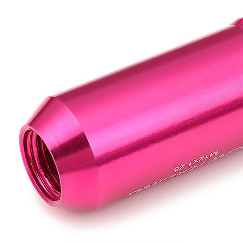 Pink Aluminum M12x1.25 20MM Hexagon Open End Acorn Tuner 20x Conical Lug Nuts-Accessories-BuildFastCar