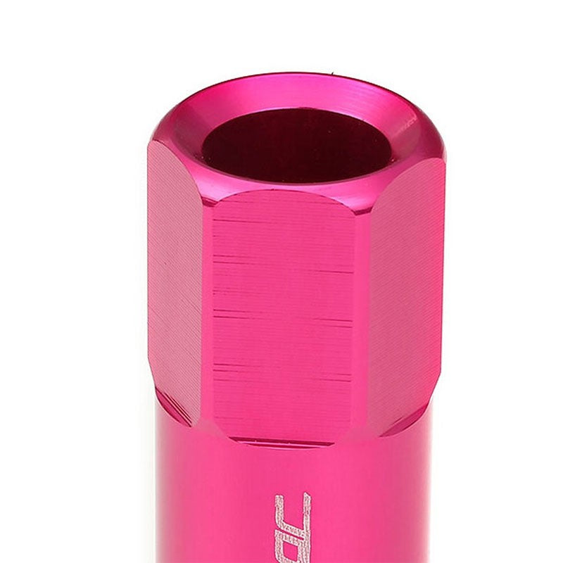 Pink Aluminum M12x1.25 20MM Hexagon Open End Acorn Tuner 20x Conical Lug Nuts-Accessories-BuildFastCar