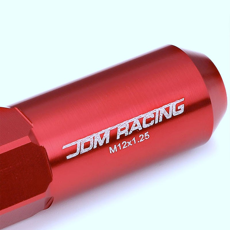 Red Aluminum M12x1.25 20MM Hexagon Open End Acorn Tuner 20x Conical Lug Nuts-Accessories-BuildFastCar