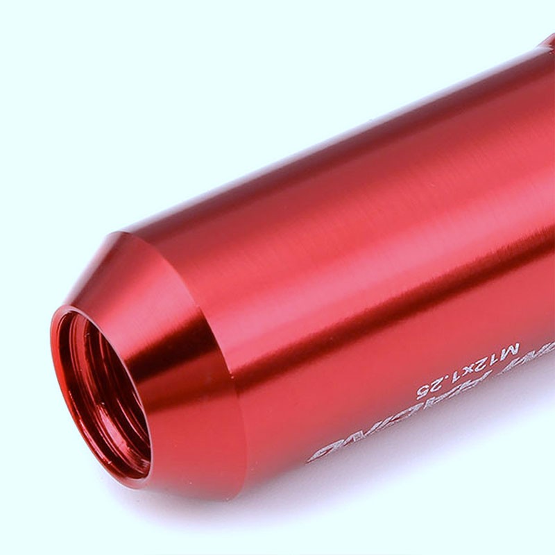 Red Aluminum M12x1.25 20MM Hexagon Open End Acorn Tuner 20x Conical Lug Nuts-Accessories-BuildFastCar