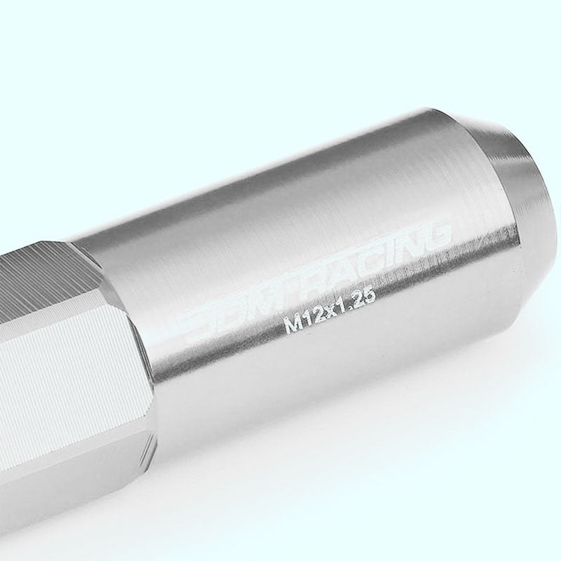 Silver Aluminum M12x1.25 20MM Hexagon Open End Acorn Tuner 20x Conical Lug Nuts-Accessories-BuildFastCar