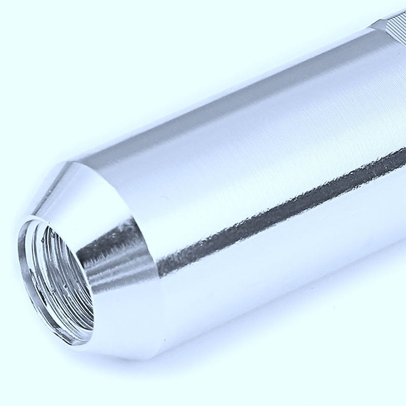 Silver Aluminum M12x1.25 20MM Hexagon Open End Acorn Tuner 20x Conical Lug Nuts-Accessories-BuildFastCar