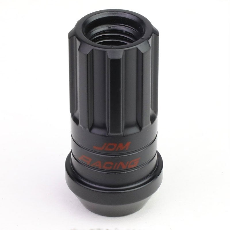 Black Aluminum M12x1.50 Conical Open Acorn Lock Tuner 16x Lug Nuts+4 Lock Nuts-Accessories-BuildFastCar