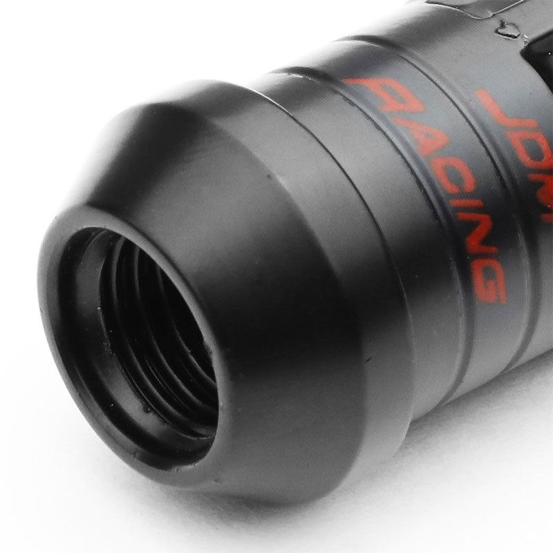 Black Aluminum M12x1.50 Conical Open Acorn Lock Tuner 16x Lug Nuts+4 Lock Nuts-Accessories-BuildFastCar