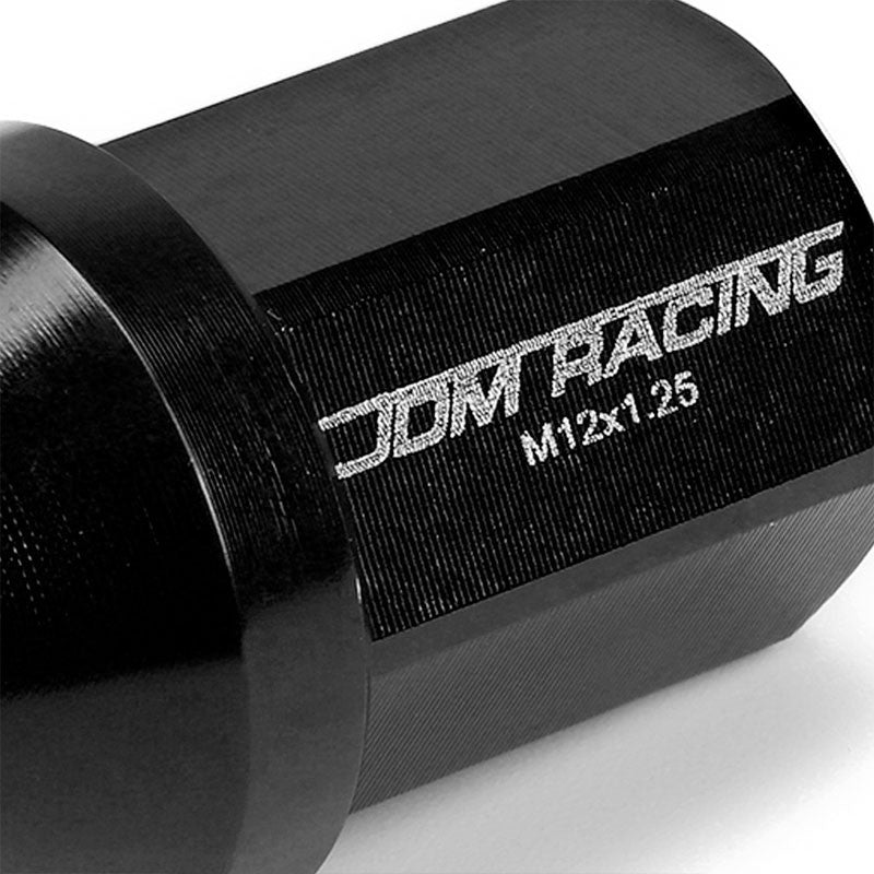 Black Aluminum M12x1.25 35MM Short Close End Acorn Tuner 20x Conical Lug Nuts-Accessories-BuildFastCar