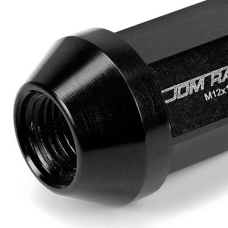 Black Aluminum M12x1.25 35MM Short Close End Acorn Tuner 20x Conical Lug Nuts-Accessories-BuildFastCar
