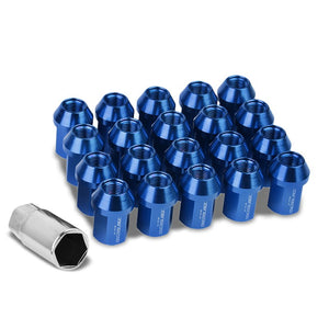 Blue Aluminum M12x1.25 35MM Short Close End Acorn Tuner 20x Conical Lug Nuts-Accessories-BuildFastCar