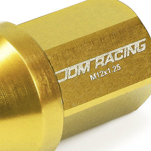 Gold Aluminum M12x1.25 35MM Short Close End Acorn Tuner 20x Conical Lug Nuts-Accessories-BuildFastCar