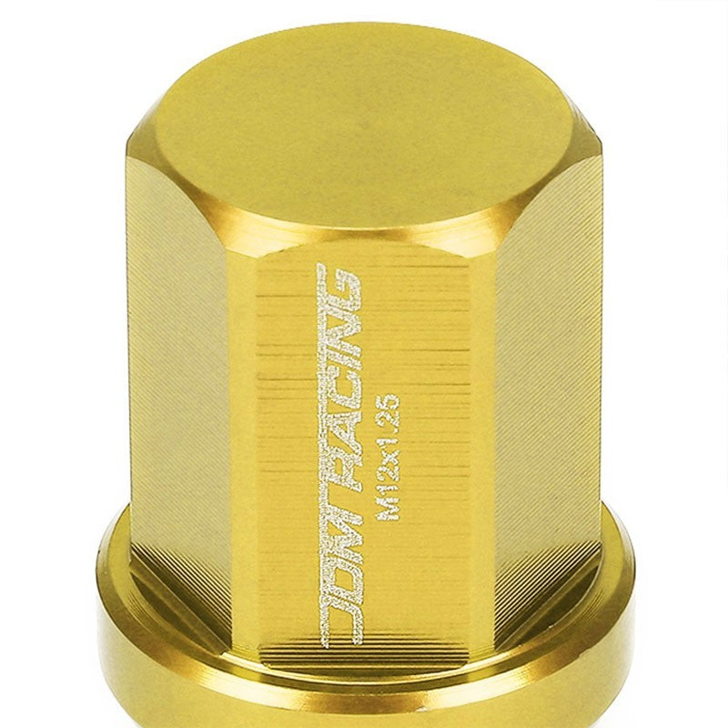 Gold Aluminum M12x1.25 35MM Short Close End Acorn Tuner 20x Conical Lug Nuts-Accessories-BuildFastCar