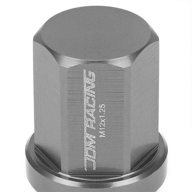 Gunmetal Aluminum M12x1.25 35MM Short Close End Acorn Tuner 20x Conical Lug Nuts-Accessories-BuildFastCar
