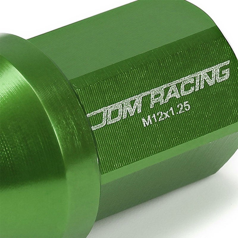 Green Aluminum M12x1.25 35MM Short Close End Acorn Tuner 20x Conical Lug Nuts-Accessories-BuildFastCar