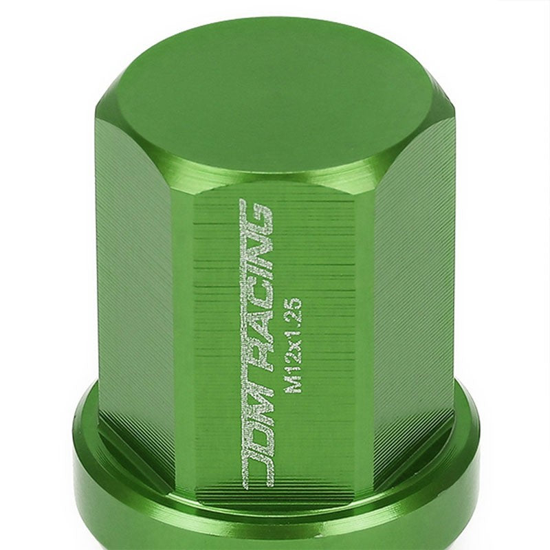 Green Aluminum M12x1.25 35MM Short Close End Acorn Tuner 20x Conical Lug Nuts-Accessories-BuildFastCar