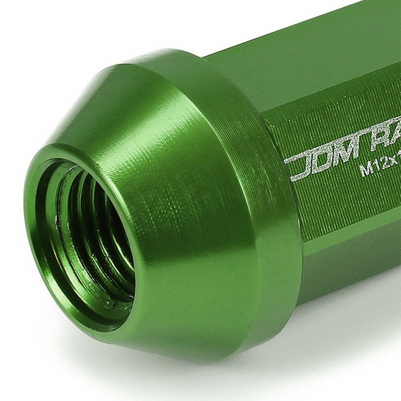 Green Aluminum M12x1.25 35MM Short Close End Acorn Tuner 20x Conical Lug Nuts-Accessories-BuildFastCar