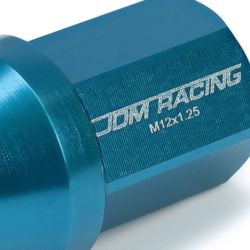 Light Blue Aluminum M12x1.25 35MM Short Close Acorn Tuner 20x Conical Lug Nuts-Accessories-BuildFastCar