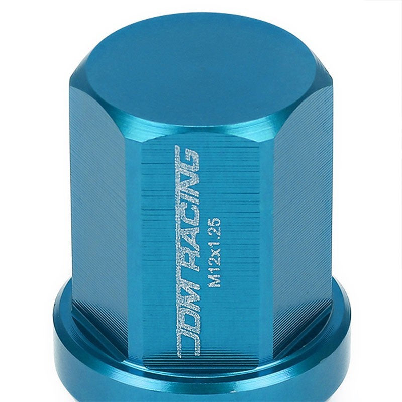 Light Blue Aluminum M12x1.25 35MM Short Close Acorn Tuner 20x Conical Lug Nuts-Accessories-BuildFastCar