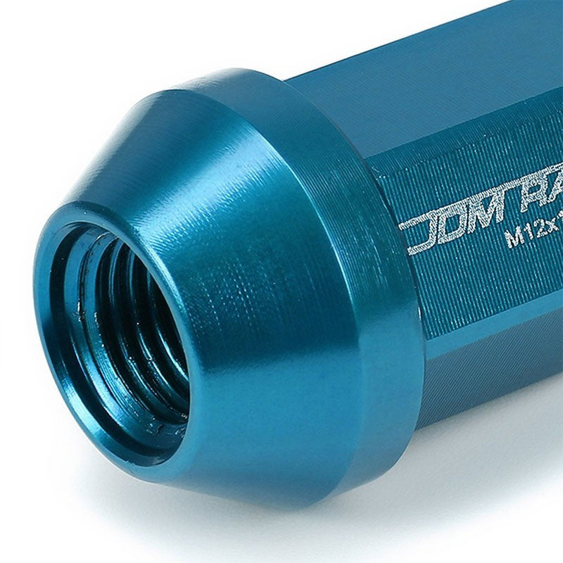 Light Blue Aluminum M12x1.25 35MM Short Close Acorn Tuner 20x Conical Lug Nuts-Accessories-BuildFastCar