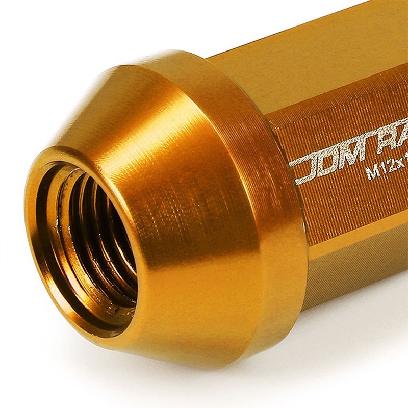Orange Aluminum M12x1.25 35MM Short Close End Acorn Tuner 20x Conical Lug Nuts-Accessories-BuildFastCar
