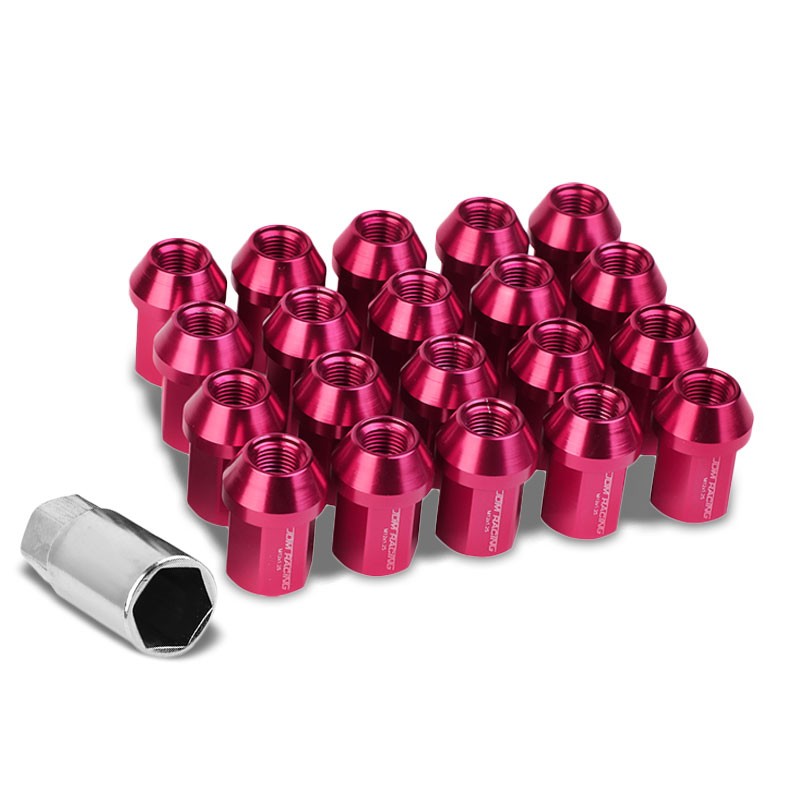 Pink Aluminum M12x1.25 35MM Short Close End Acorn Tuner 20x Conical Lug Nuts-Accessories-BuildFastCar