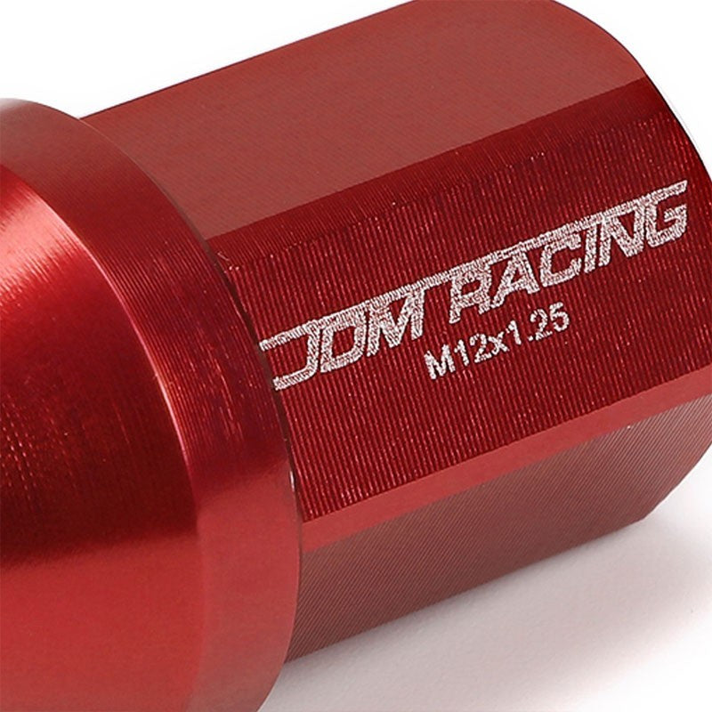 Red Aluminum M12x1.25 35MM Short Close End Acorn Tuner 20x Conical Lug Nuts-Accessories-BuildFastCar