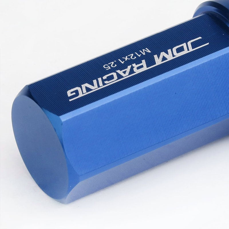 Blue Aluminum M12x1.25 50MM Hexagon Close End Acorn Tuner 20x Conical Lug Nuts-Accessories-BuildFastCar