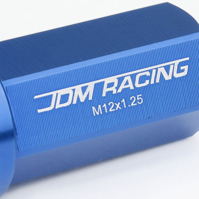 Blue Aluminum M12x1.25 50MM Hexagon Close End Acorn Tuner 20x Conical Lug Nuts-Accessories-BuildFastCar