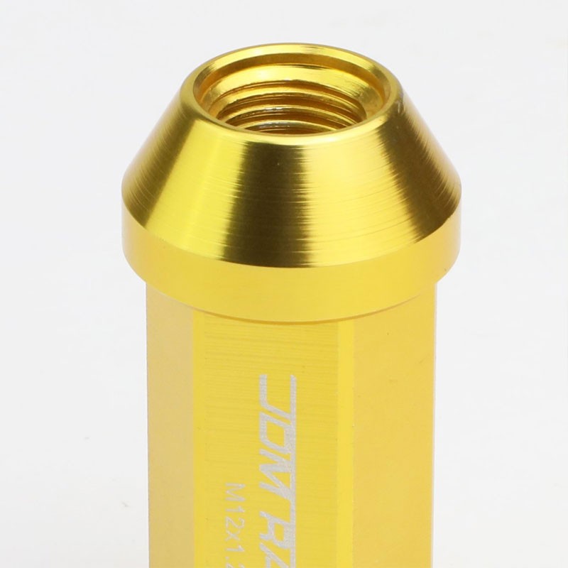 Gold Aluminum M12x1.25 50MM Hexagon Close End Acorn Tuner 20x Conical Lug Nuts-Accessories-BuildFastCar