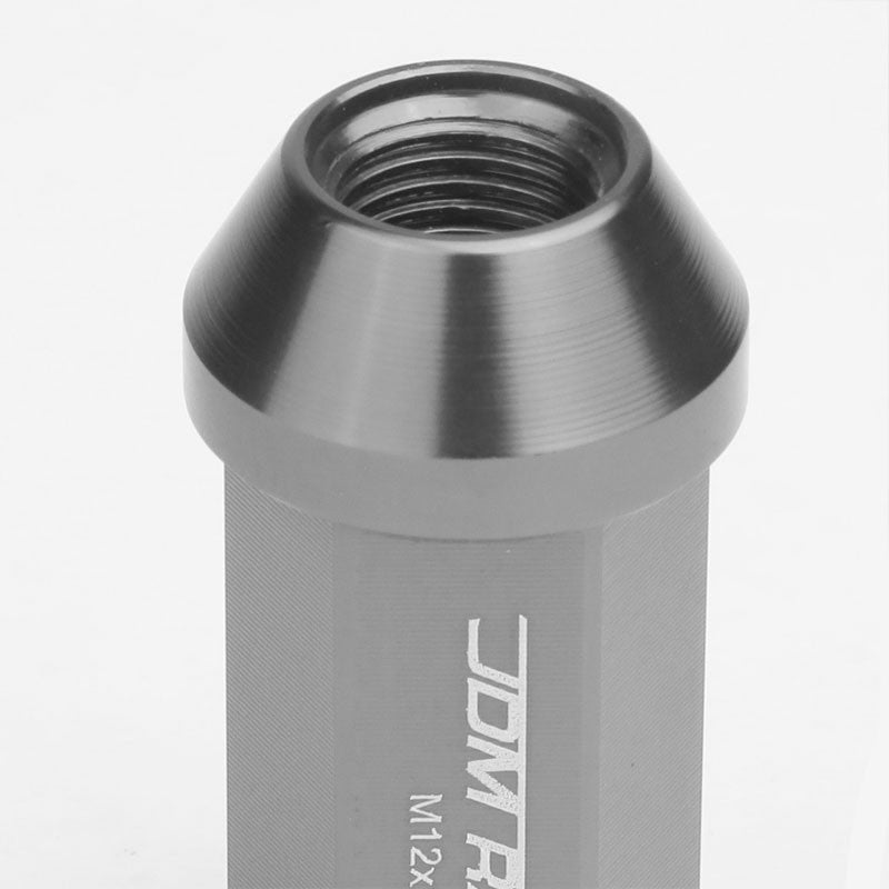Gunmetal Aluminum M12x1.25 50MM Hexagon Close Acorn Tuner 20x Conical Lug Nuts-Accessories-BuildFastCar