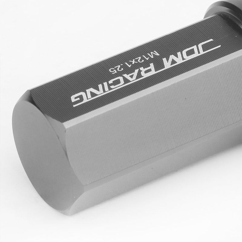 Gunmetal Aluminum M12x1.25 50MM Hexagon Close Acorn Tuner 20x Conical Lug Nuts-Accessories-BuildFastCar