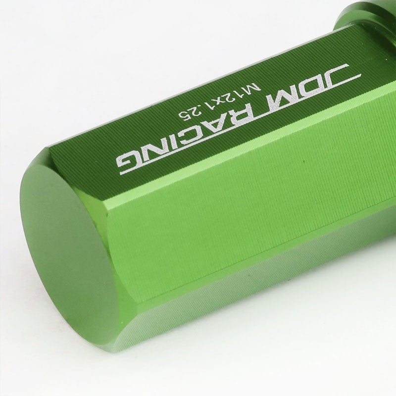 Green Aluminum M12x1.25 50MM Hexagon Close End Acorn Tuner 20x Conical Lug Nuts-Accessories-BuildFastCar