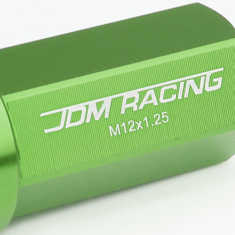 Green Aluminum M12x1.25 50MM Hexagon Close End Acorn Tuner 20x Conical Lug Nuts-Accessories-BuildFastCar