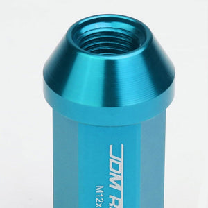 Light Blue Aluminum M12x1.25 50MM Hexagon Close Acorn Tuner 20x Conical Lug Nuts-Accessories-BuildFastCar