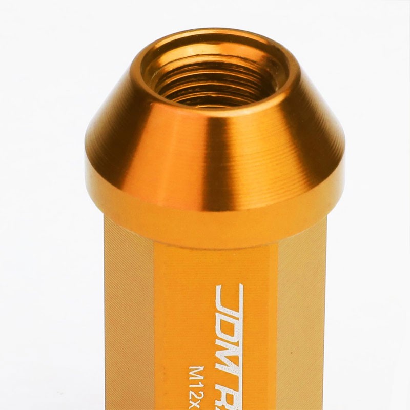 Orange Aluminum M12x1.25 50MM Hexagon Close End Acorn Tuner 20x Conical Lug Nuts-Accessories-BuildFastCar