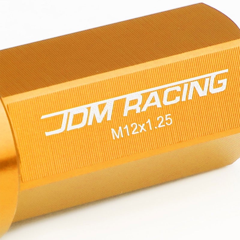 Orange Aluminum M12x1.25 50MM Hexagon Close End Acorn Tuner 20x Conical Lug Nuts-Accessories-BuildFastCar