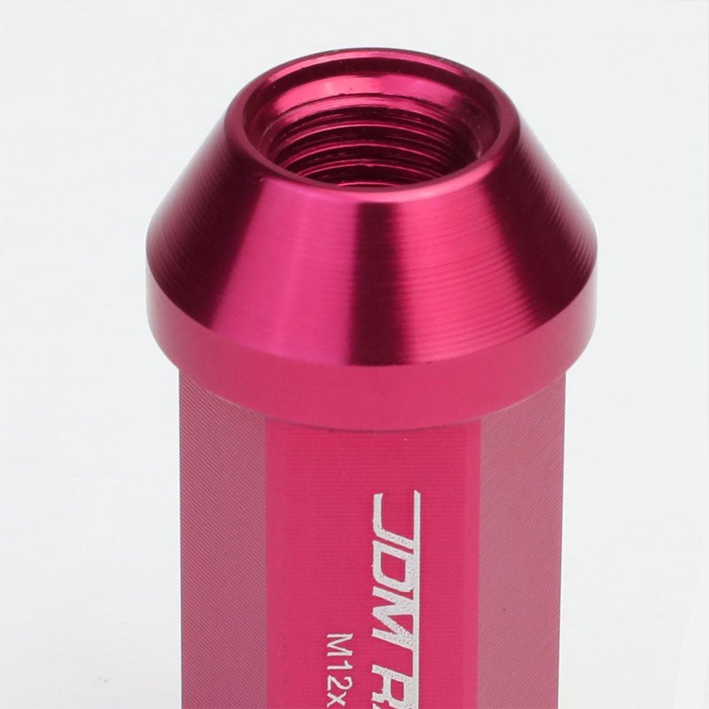 Pink Aluminum M12x1.25 50MM Hexagon Close End Acorn Tuner 20x Conical Lug Nuts-Accessories-BuildFastCar