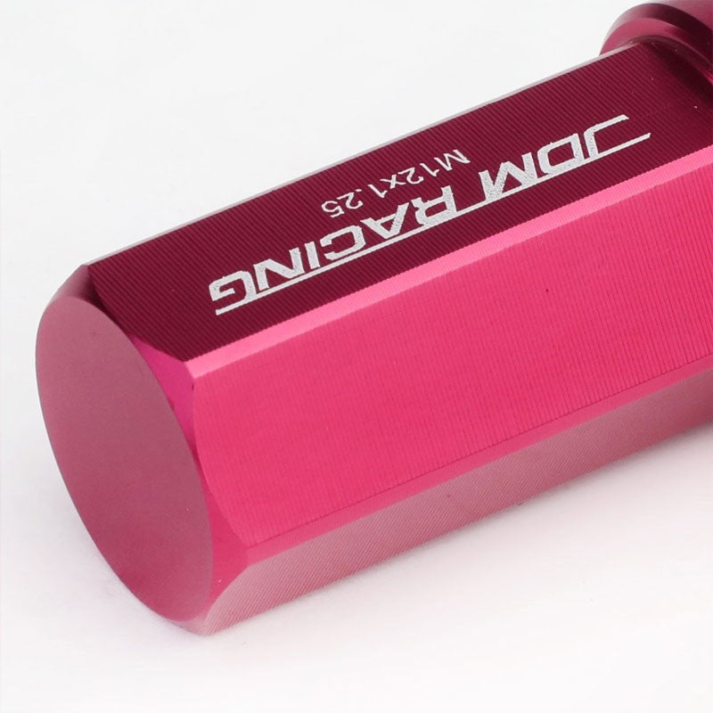 Pink Aluminum M12x1.25 50MM Hexagon Close End Acorn Tuner 20x Conical Lug Nuts-Accessories-BuildFastCar