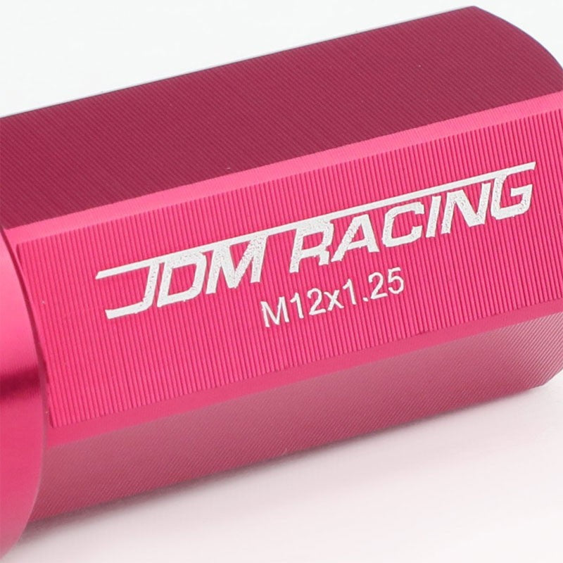 Pink Aluminum M12x1.25 50MM Hexagon Close End Acorn Tuner 20x Conical Lug Nuts-Accessories-BuildFastCar