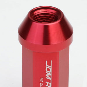 Red Aluminum M12x1.25 50MM Hexagon Close End Acorn Tuner 20x Conical Lug Nuts-Accessories-BuildFastCar