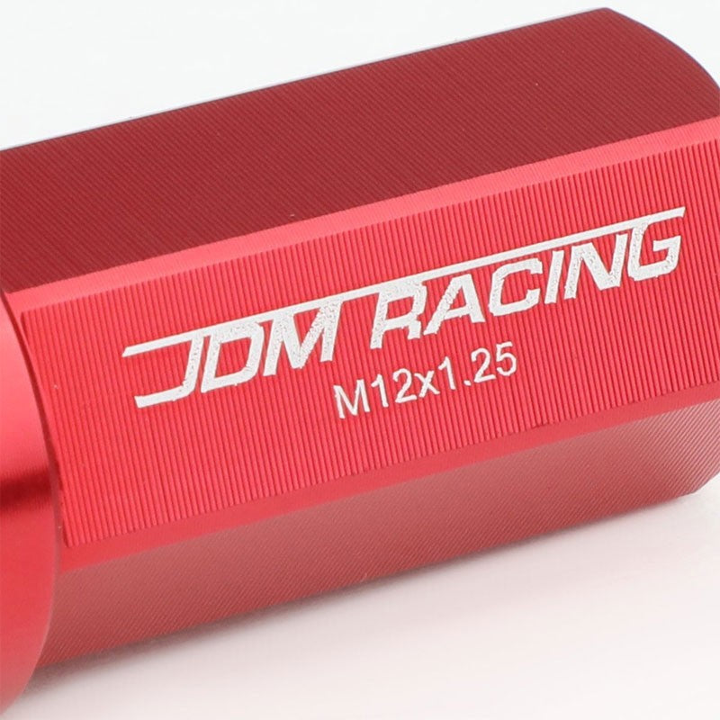 Red Aluminum M12x1.25 50MM Hexagon Close End Acorn Tuner 20x Conical Lug Nuts-Accessories-BuildFastCar