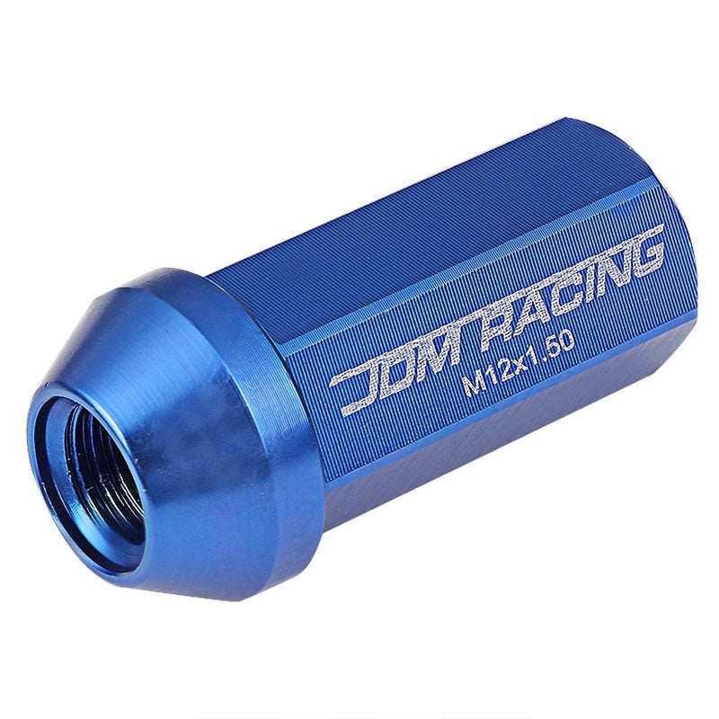 Blue Aluminum M12x1.50 50MM Hexagon Close End Acorn Tuner 20x Conical Lug Nuts-Accessories-BuildFastCar
